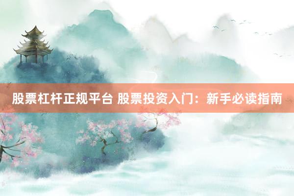 股票杠杆正规平台 股票投资入门：新手必读指南