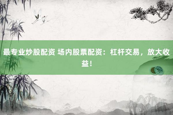 最专业炒股配资 场内股票配资：杠杆交易，放大收益！