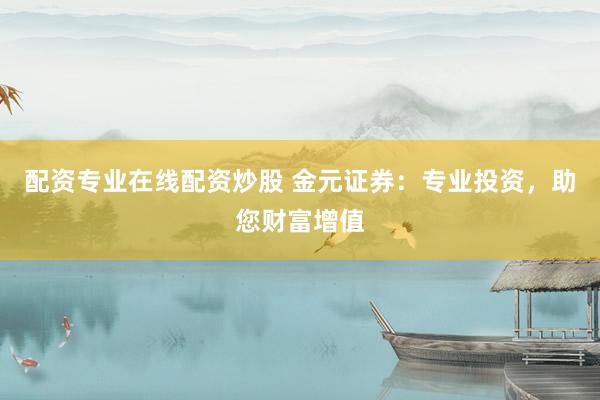 配资专业在线配资炒股 金元证券：专业投资，助您财富增值