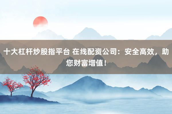 十大杠杆炒股指平台 在线配资公司：安全高效，助您财富增值！