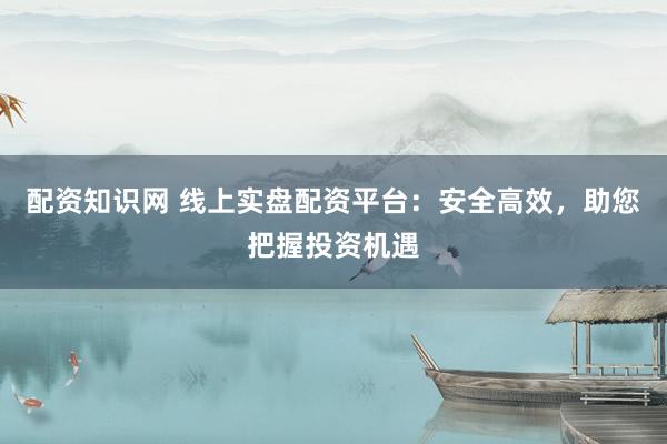 配资知识网 线上实盘配资平台：安全高效，助您把握投资机遇