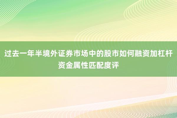 过去一年半境外证券市场中的股市如何融资加杠杆资金属性匹配度评