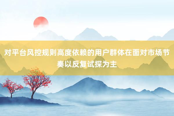 对平台风控规则高度依赖的用户群体在面对市场节奏以反复试探为主