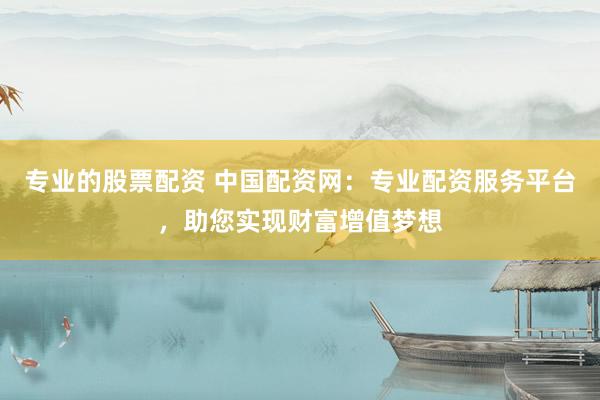 专业的股票配资 中国配资网：专业配资服务平台，助您实现财富增值梦想